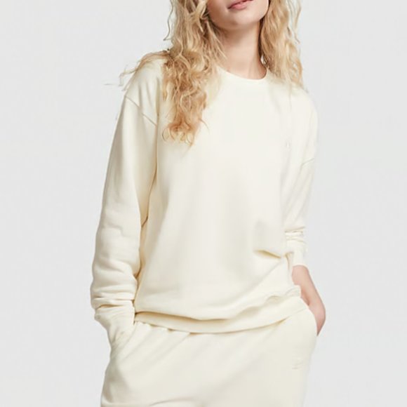 PINK Victoria's Secret Fleece Relaxed Crewneck Sweatshirt - XXL - NWT - Picture 2 of 7